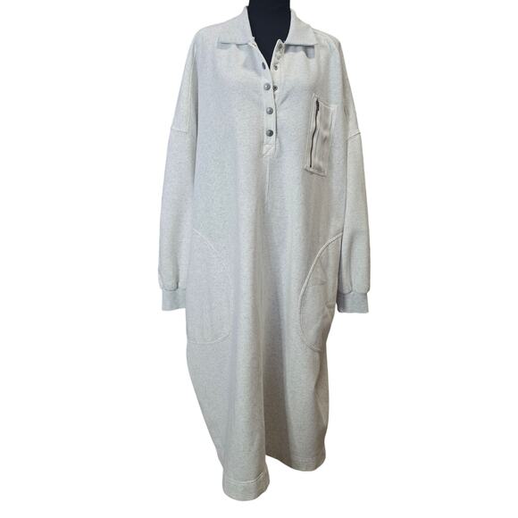 ⭐️Free People Block Party Sweat Maxi- Length Sweater Sz M - Picture 2 of 9